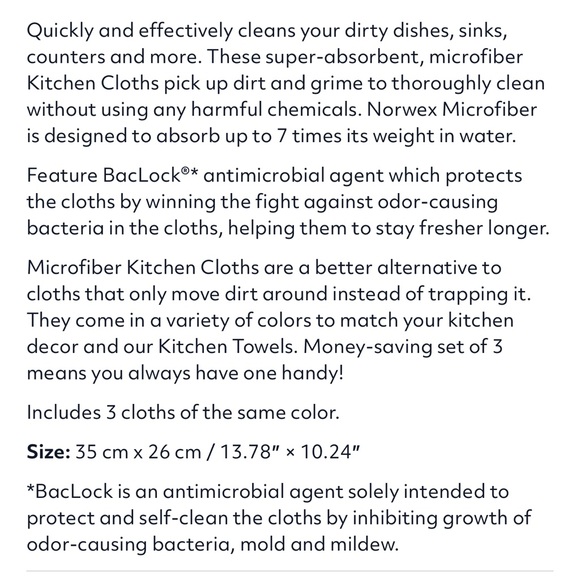 Norwex Kitchen Cloth Trio Set of 3 Pomegranate NWT - Picture 4 of 8